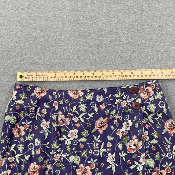 90s VTG Paul Harris Design Floral Maxi Skirt Size L Purple Wrap Front Fairycore - Picture 4 of 16
